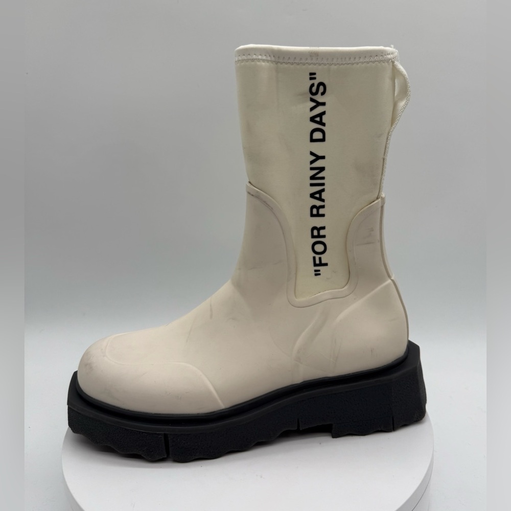 Off-White Cream Ankle Boots